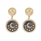 Moon and Star Dangle Earrings