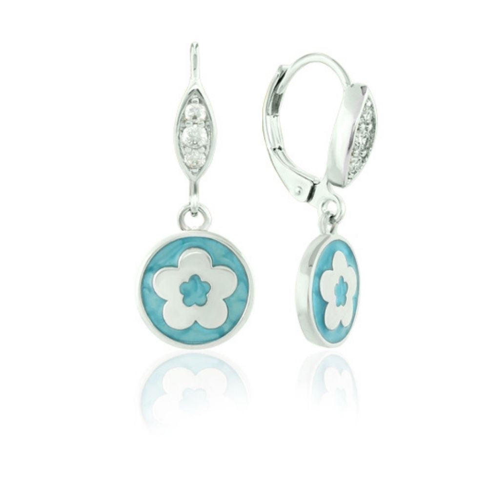 Eau Enamel Flower Earrings