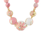 Fab Pink Flower Enamel Necklace