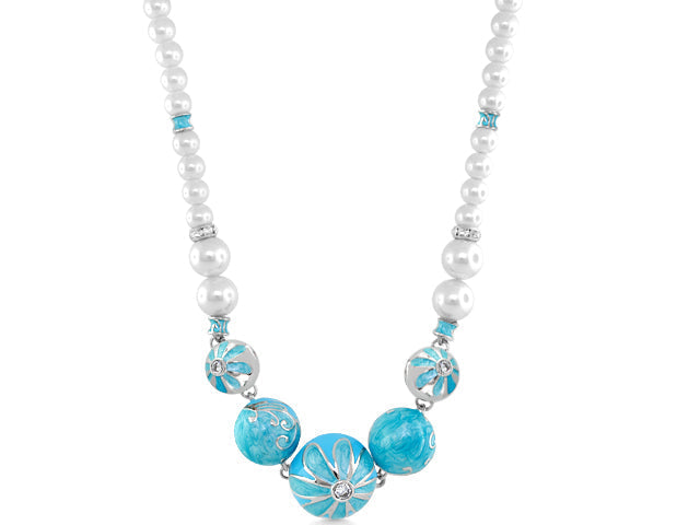 Fab Pink Flower Enamel Necklace