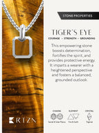 Tiger Eye Square Pendant Necklace