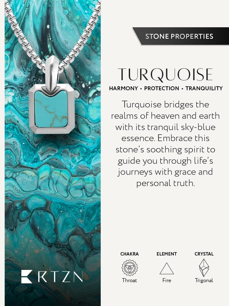 Turquoise Square Pendant Necklace