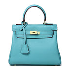 Women's High-grade Fashionable Genuine Leather Handmade Kelly First Layer Handbags
