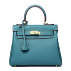 Women's High-grade Fashionable Genuine Leather Handmade Kelly First Layer Handbags