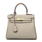 Women's High-grade Fashionable Genuine Leather Handmade Kelly First Layer Handbags