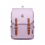 Korean Style Solid Color Retro Computer Backpacks