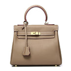 Women's High-grade Fashionable Genuine Leather Handmade Kelly First Layer Handbags