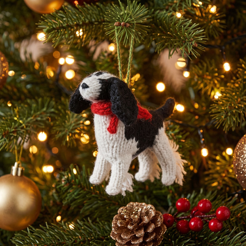 Spaniel Dog Hand Knit Christmas Ornament Arcadia Home