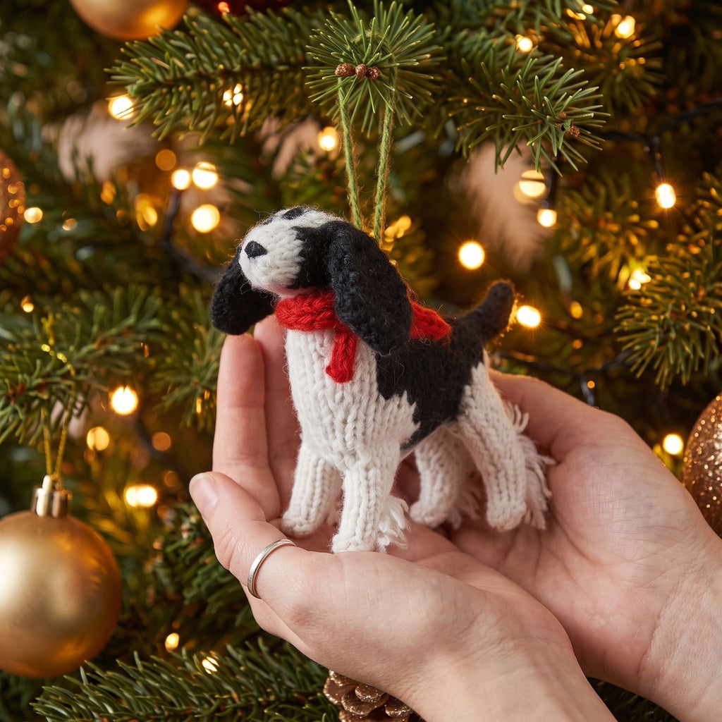 Spaniel Dog Hand Knit Christmas Ornament Arcadia Home