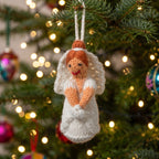 Red Head Bride Ornament Hand Knit Wedding Ornament Arcadia Home