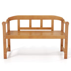 2-Seater Acacia Wood Garden Bench with Backrest & Armrests