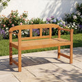 2-Seater Acacia Wood Garden Bench with Backrest & Armrests