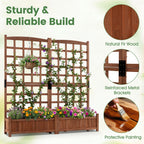 Dual Raised Garden Bed with Trellis and Drainage Holes