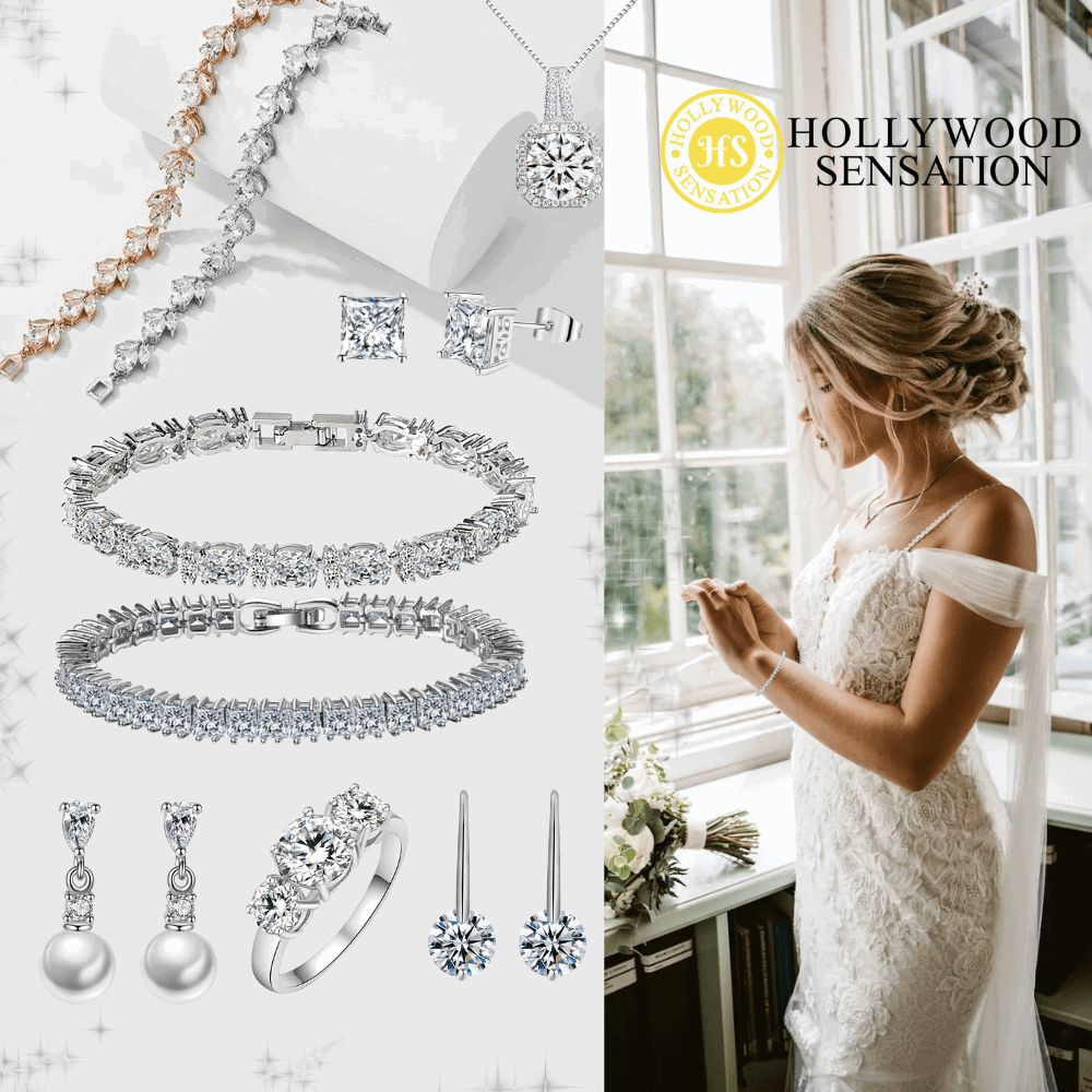 Oval Link Bracelet with White Diamond Cubic Zirconia