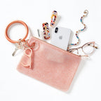 Large Pouch Wristlet Set - Rose Gold Confetti