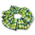 Green Plaid St Patrick's Day Ribbed Scrunchie
