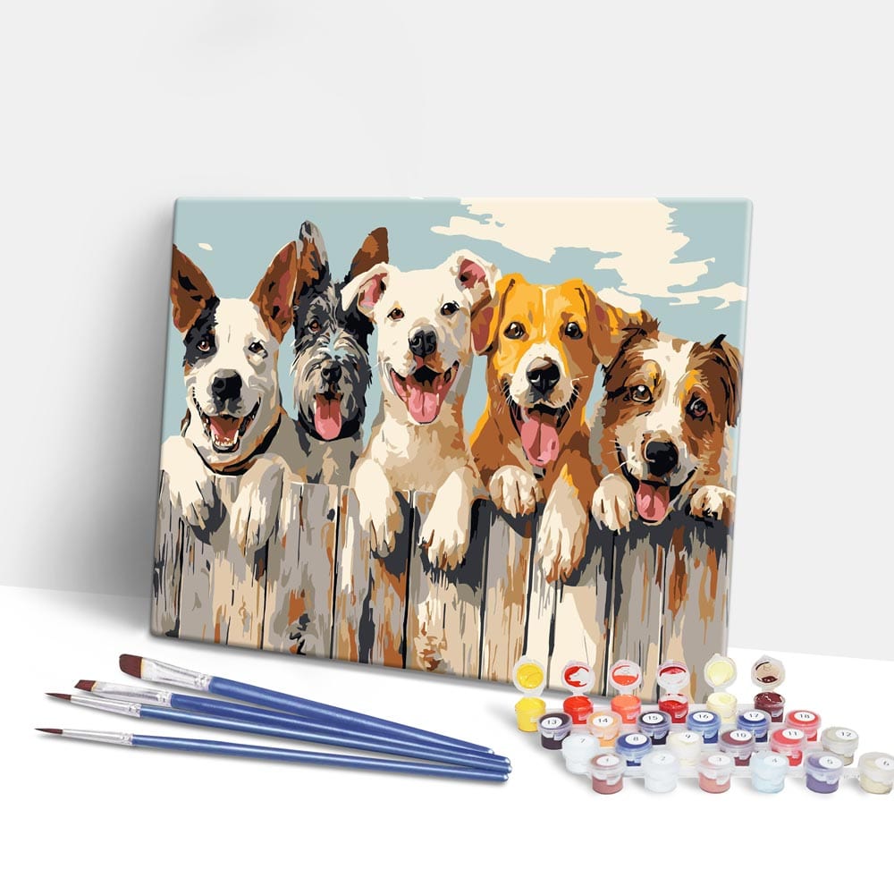 Happy Dogs - Paint By Numbers Kit