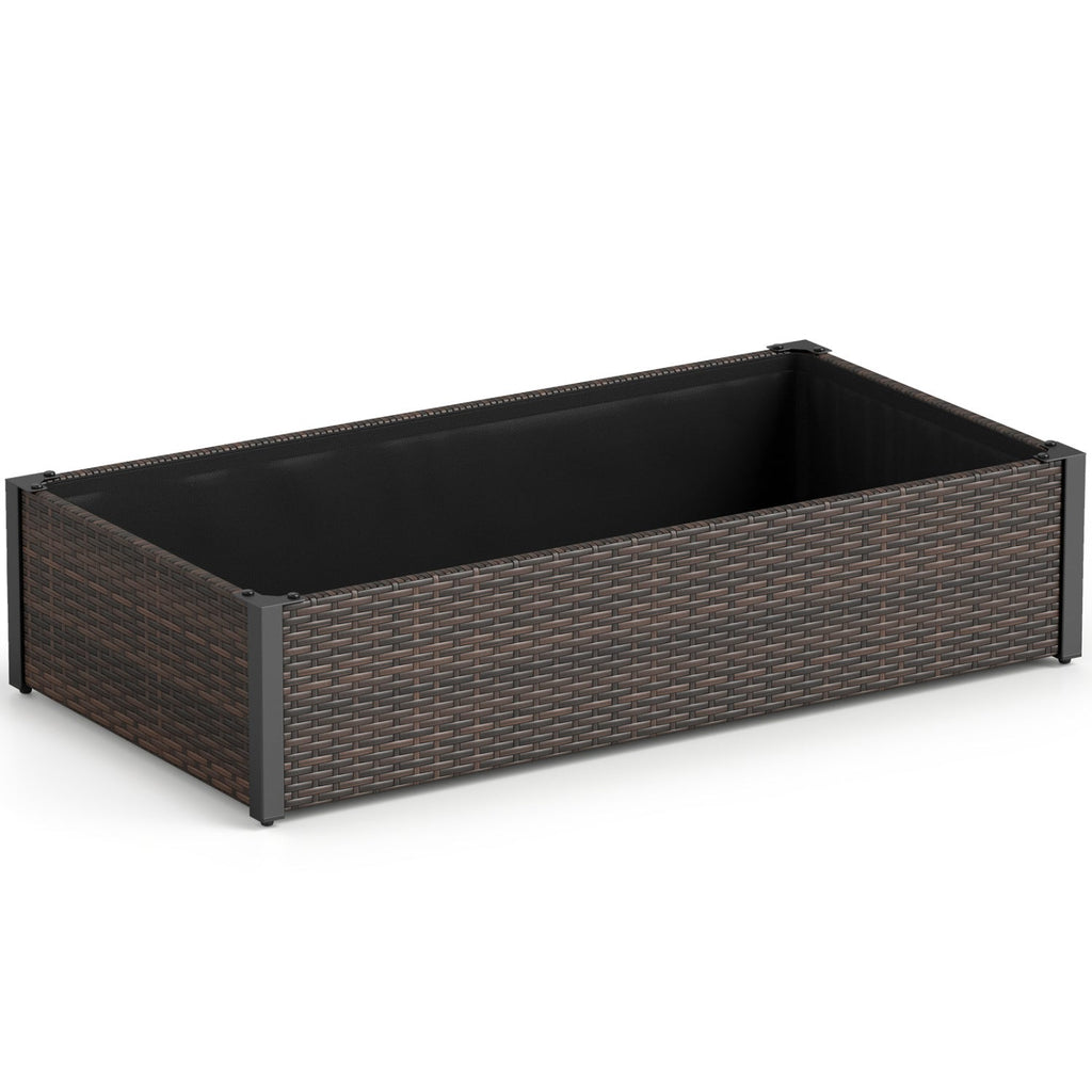 Elevated Raised Garden Bed with PE Rattan - 46" x 24"
