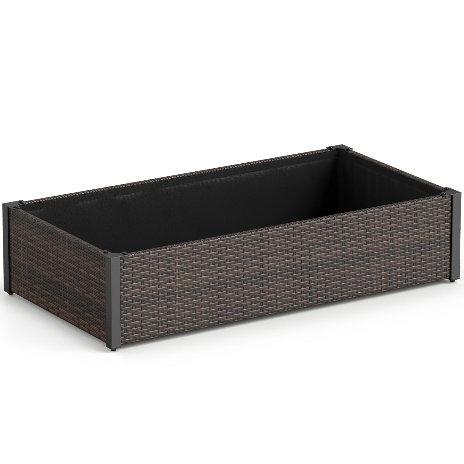 Elevated Raised Garden Bed with PE Rattan - 46" x 24"