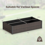 Elevated Raised Garden Bed with PE Rattan - 46" x 24"