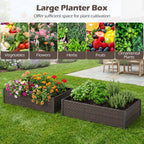 Elevated Raised Garden Bed with PE Rattan - 46" x 24"