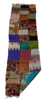 Vintage Silk Saree Kantha throw - Hand Stitched Upcycled