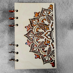 Refillable Wooden Mandala Notebook – Personalized Journal (A6 Paper)