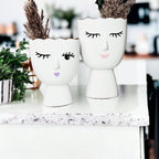 Coquette Porcelain Vases Set Of 2 Wink And Smile Ceramic Vases With Gold Trim Slim Vanity Decor