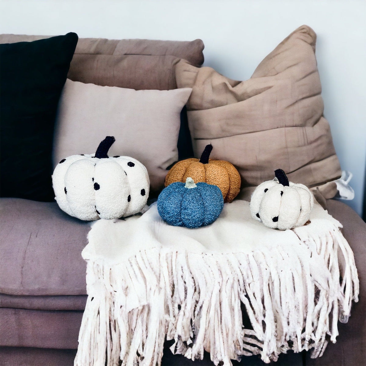 Plush Pumpkin Throw Pillow Decorative Fall Pillow Soft Cuddle Pumpkin Decor