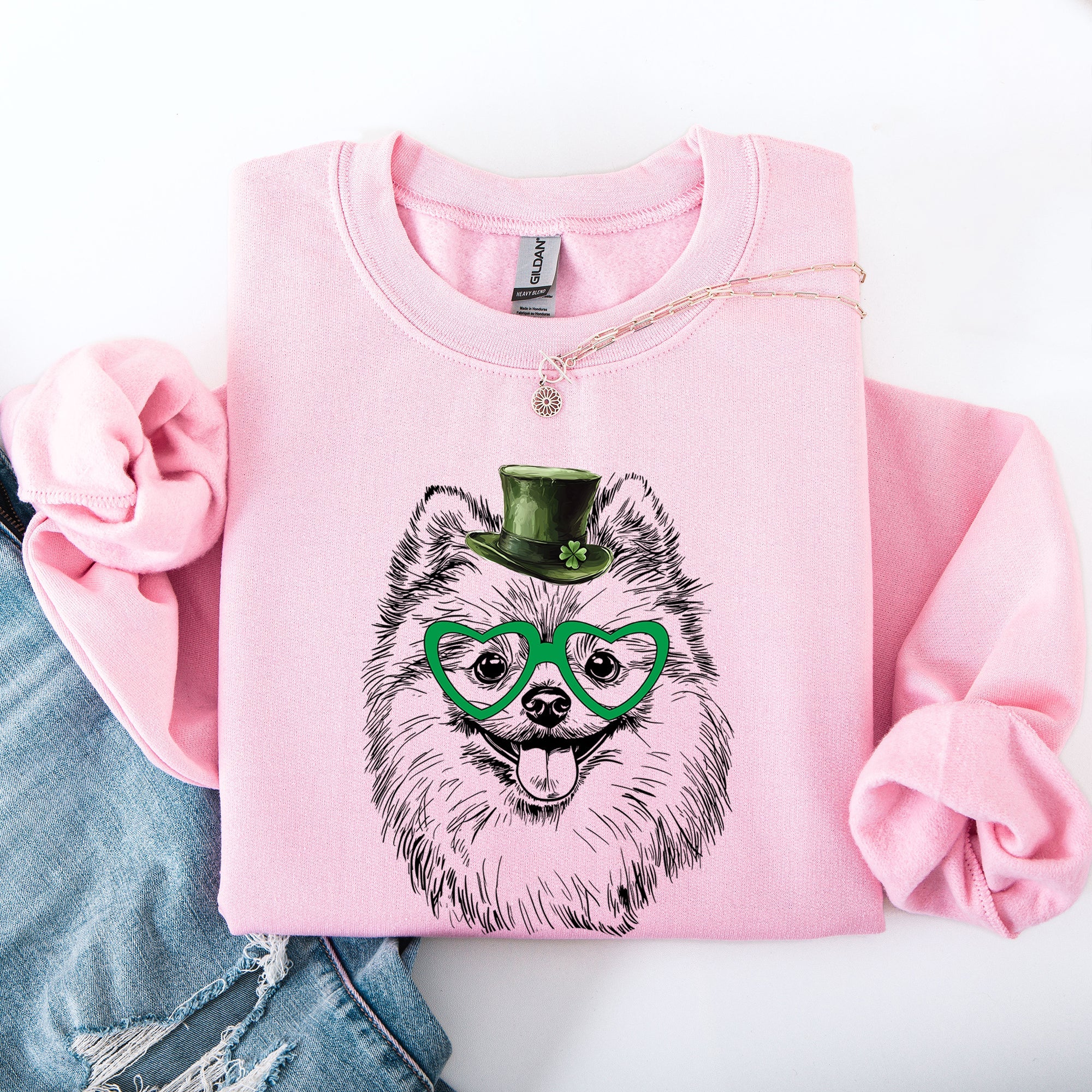 Pomeranian, Adorable Dog, St Patrick's Day, Lucky, Irish Sweatshirt