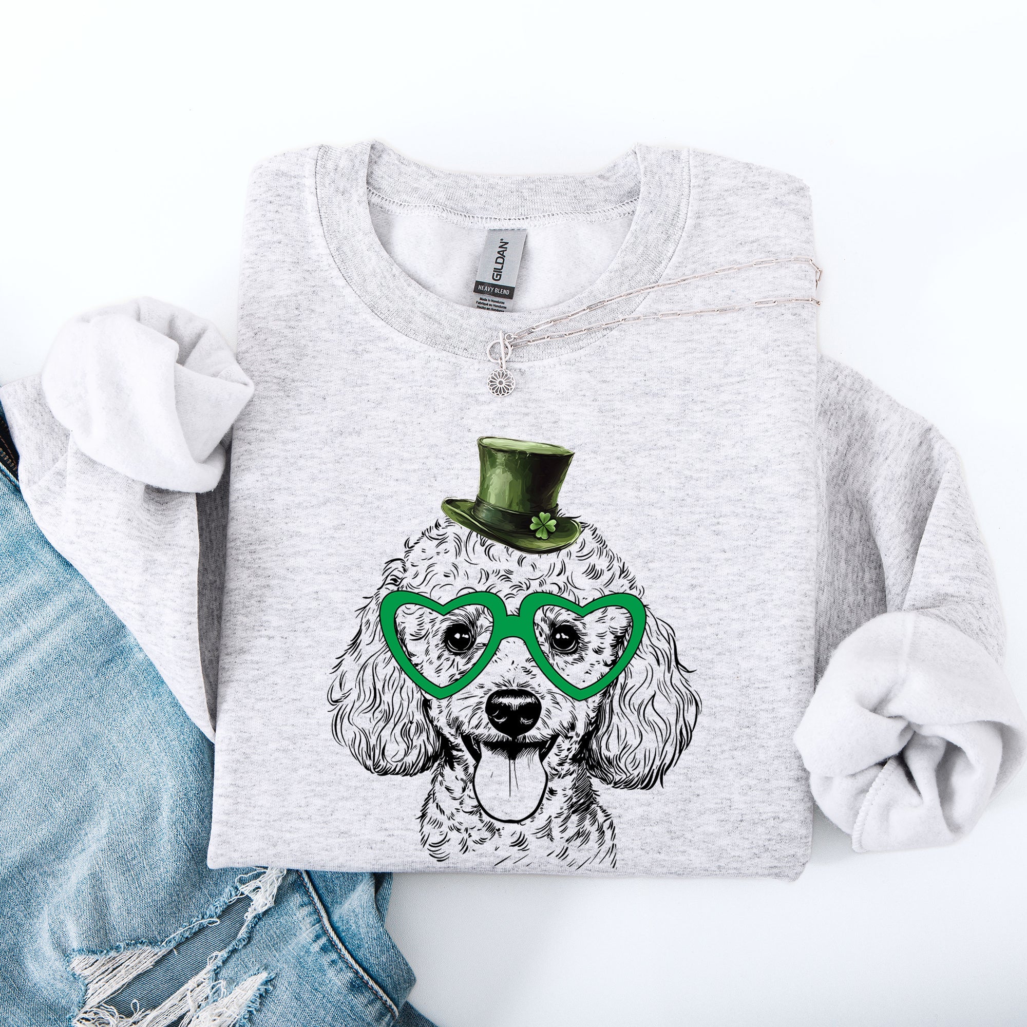 Poodle, Adorable Dog, St Patrick's Day, Lucky, Irish Sweatshirt