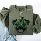 Pug, Adorable Dog, St Patrick's Day, Lucky, Irish Sweatshirt