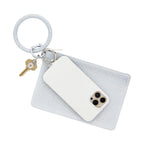 Large Pouch Wristlet Set - Silver Confetti