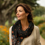 Laurel Burch Orange Blossoms Silk Blend Shawl – Lightweight Dressy Wrap for Women