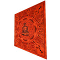 Red Buddha Tapestry Dharma Chakra Lotus Wall Hanging