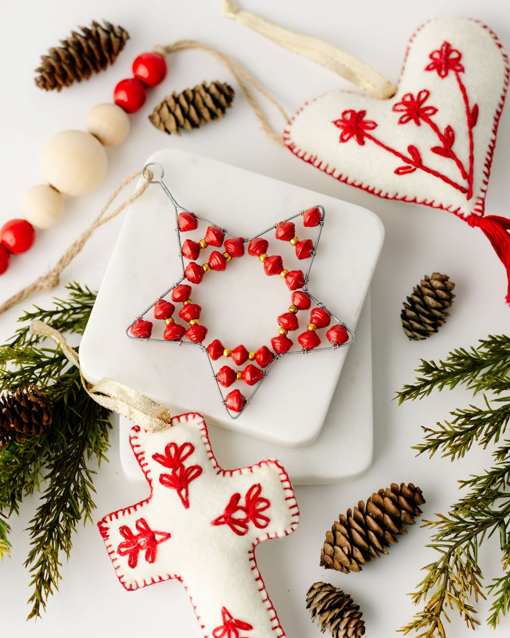 Embroidered Cross Ornament