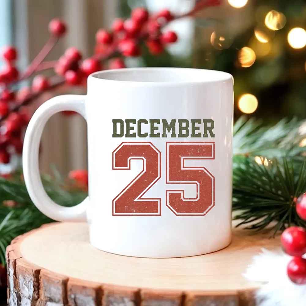 Retro Christmas Holiday Coffee Mug – Festive Vintage December 25
