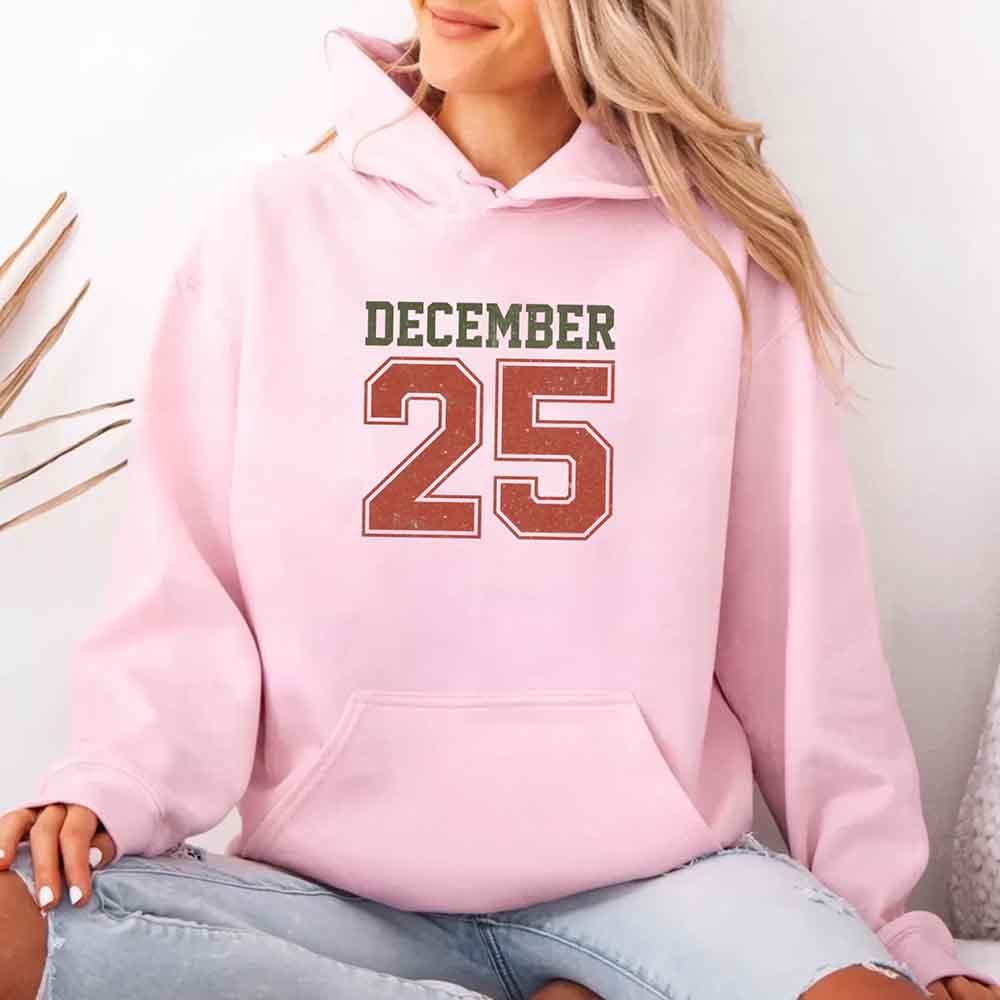 Retro Christmas Hoodie DECEMBER 25 – Festive Holiday Wear