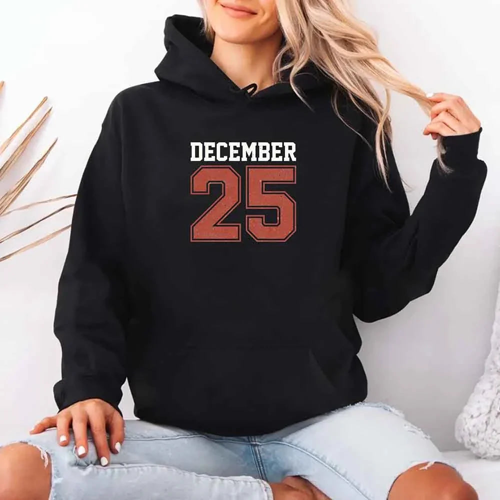 Retro Christmas Hoodie DECEMBER 25 – Festive Holiday Wear