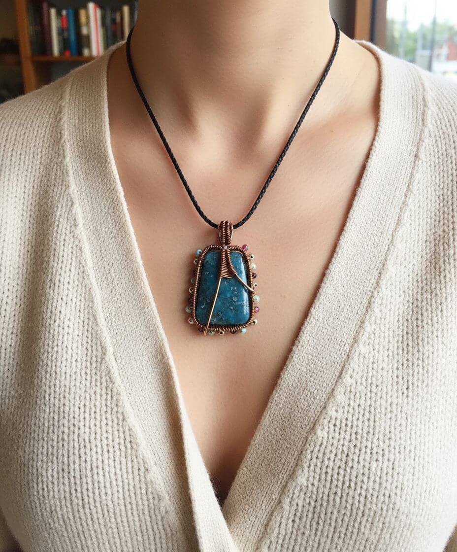 Reversible Copper Wire Wrapped Dancing Ballerina Pendant