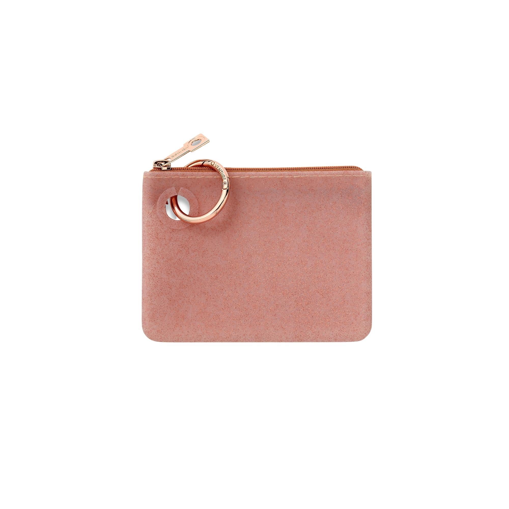 Mini Pouch — Rose Gold Confetti Silicone