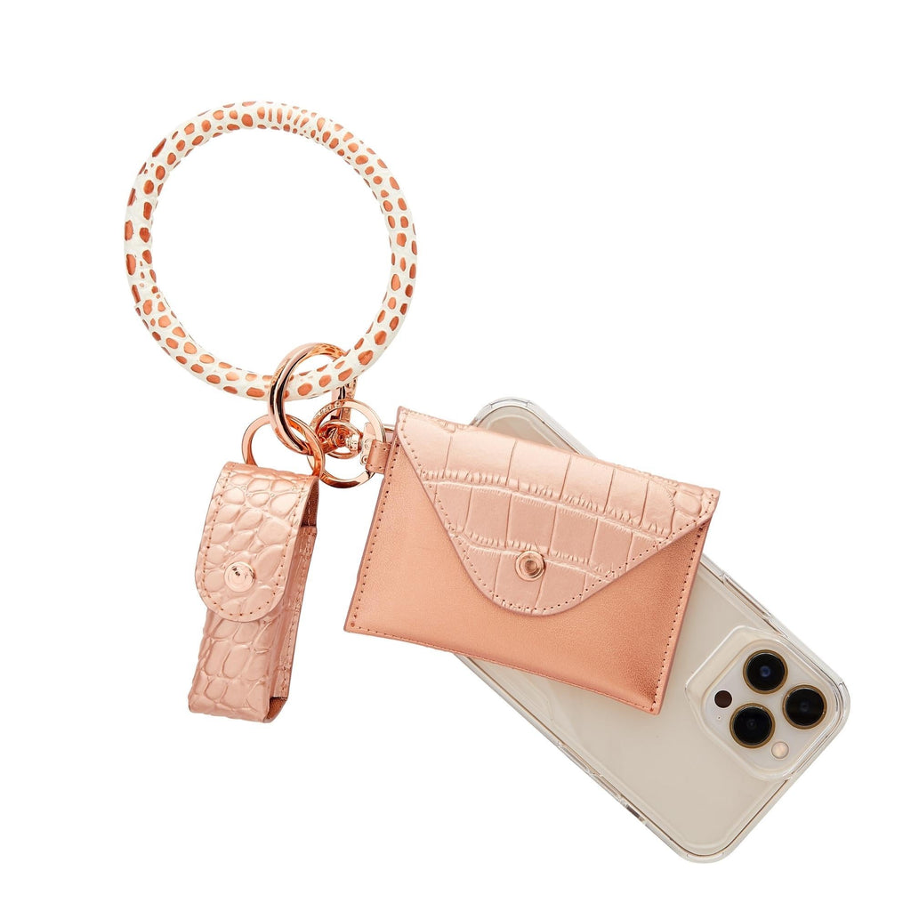 The Smooch Lipstick Holder — Rose Gold Croc
