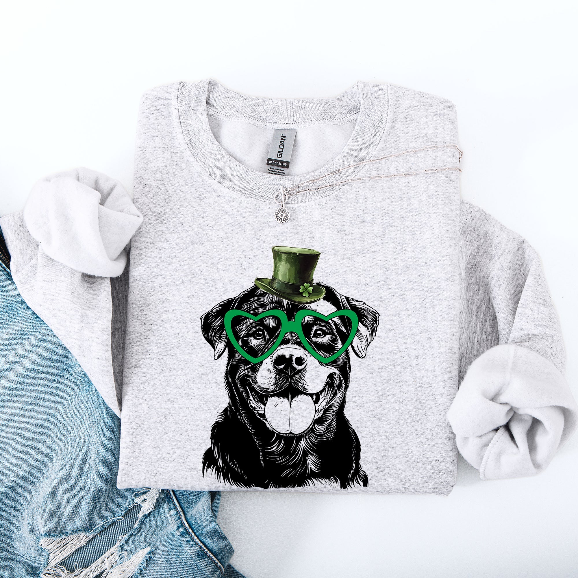 Rottweiler, Adorable Dog, St Patrick's Day, Lucky, Irish Sweatshirt