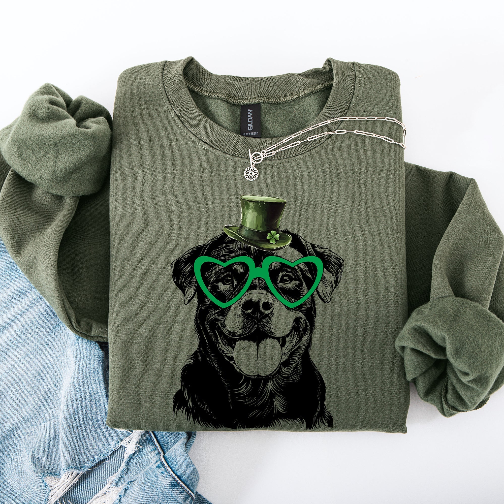 Rottweiler, Adorable Dog, St Patrick's Day, Lucky, Irish Sweatshirt
