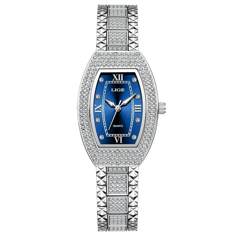 Women's Crystal Tonneau Quartz Bracelet Watch