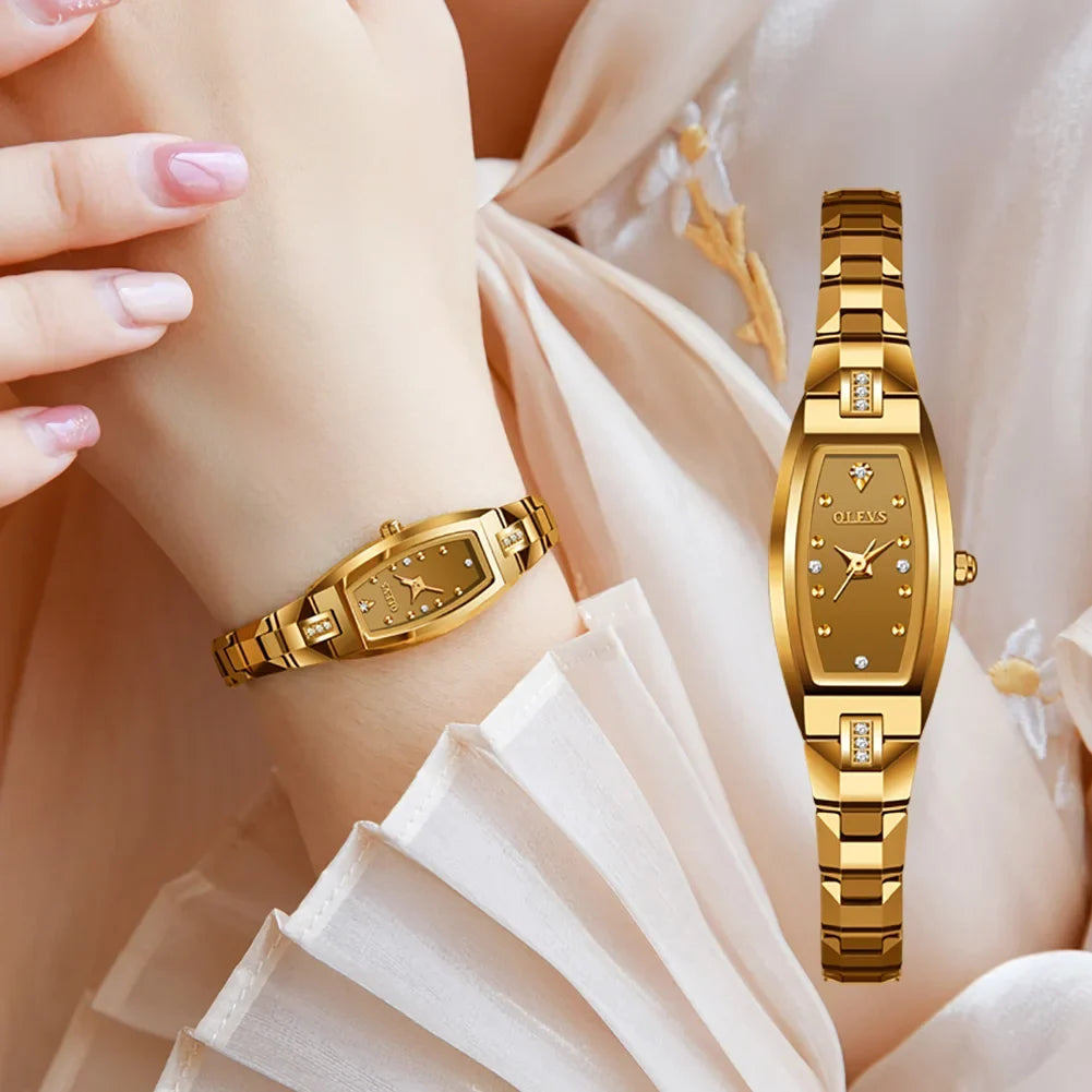 Women's Slim Tonneau Crystal Accent Watch
