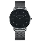 Women's Minimalist Quartz Watch with Stainless Steel Mesh Band