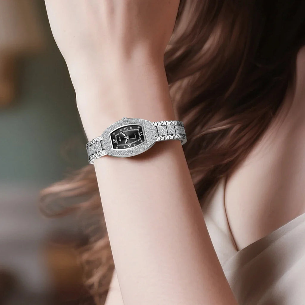 Women's Crystal Tonneau Quartz Bracelet Watch