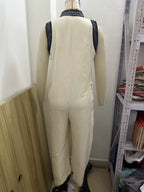 Women's Linen-Style Sleeveless Jumpsuit