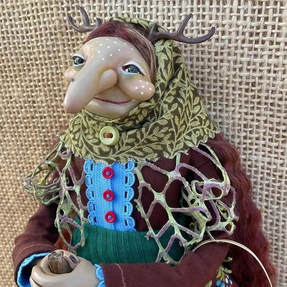 Halloween Kitchen Witch Doll Witch Doll Door Decor Good Luck Charm Home Charming Festive Antique-Inspired Decor Home Decoration